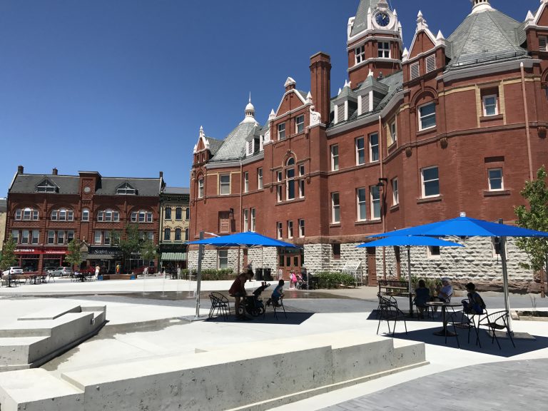 Temporary Bus Stop Set Up at City Hall