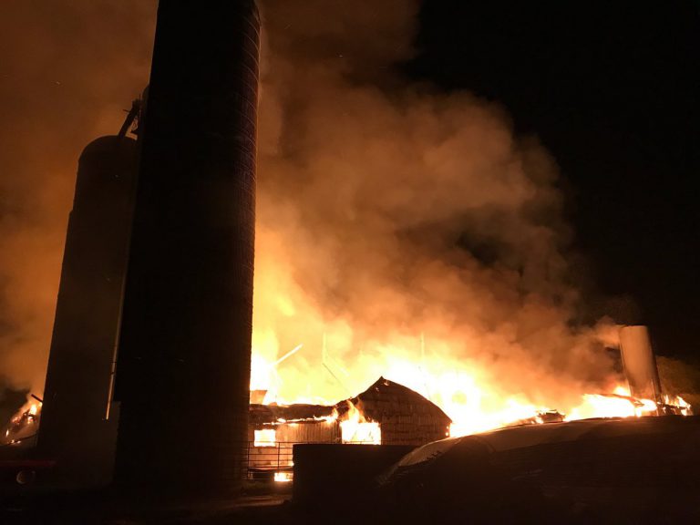 Fire destroys barn in Elmira and leaves unknown amount of cattle dead