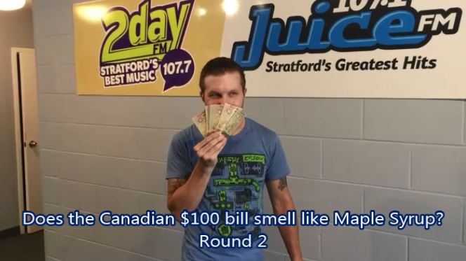Does the Canadian $100 bill smell like Maple Syrup? ROUND 2