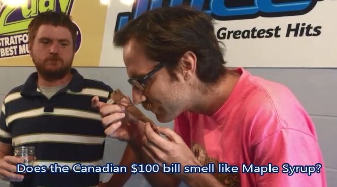 Does the Canadian $100 bill smell like Maple Syrup?