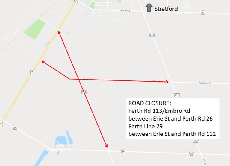 Collision forces road closures just outside Stratford