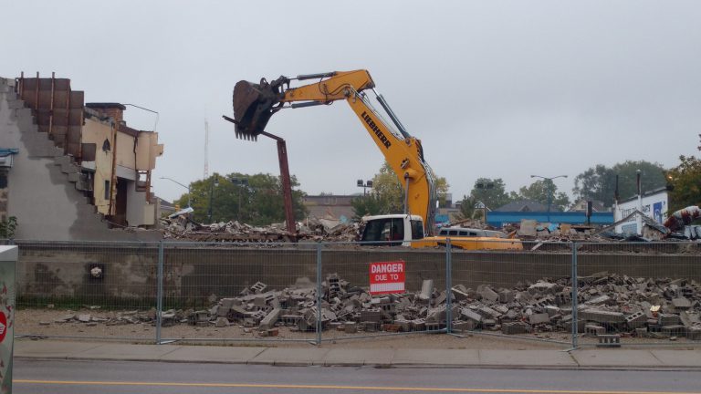 Demolition of the former Stratford Legion resumes