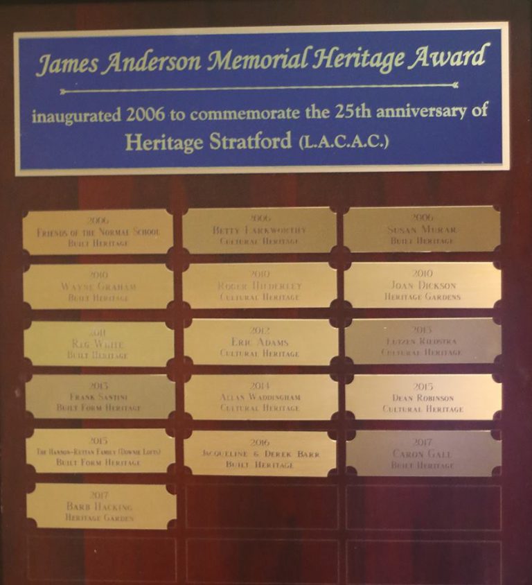 Nominations open for 2018 James Anderson Award in Stratford