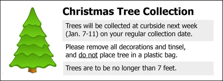 Christmas tree pickup in Stratford next week