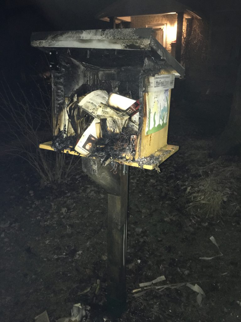 WITNESS: Free community library in Stratford destroyed by deliberately set fire