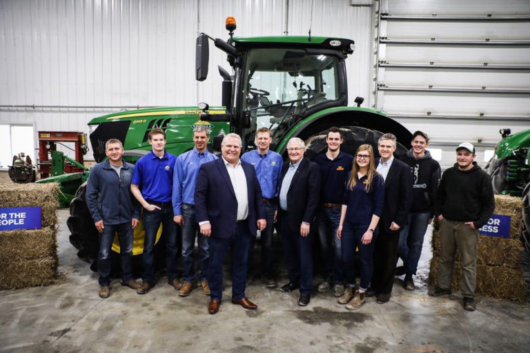 Ontario Premier takes aim at carbon tax during visit to Woodstock