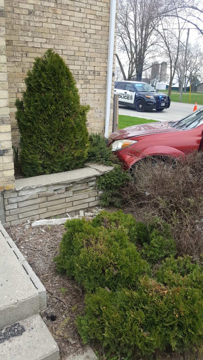 Vehicle strikes Perth South Township building in collision