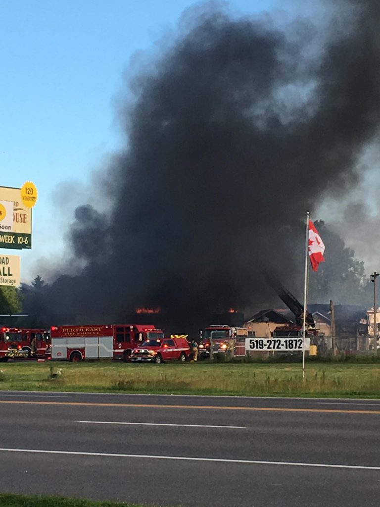 UPDATE: Fire at former Stratford Antique Warehouse now under control, Ontario Fire Marshall’s Office contacted