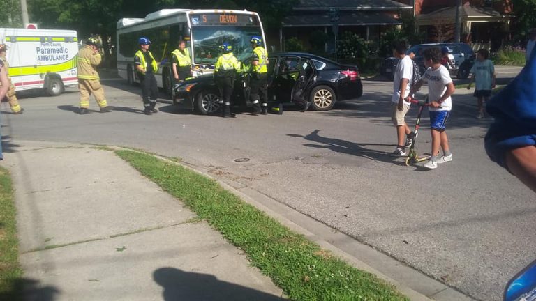 Driver charged after collision involving Stratford Transit bus