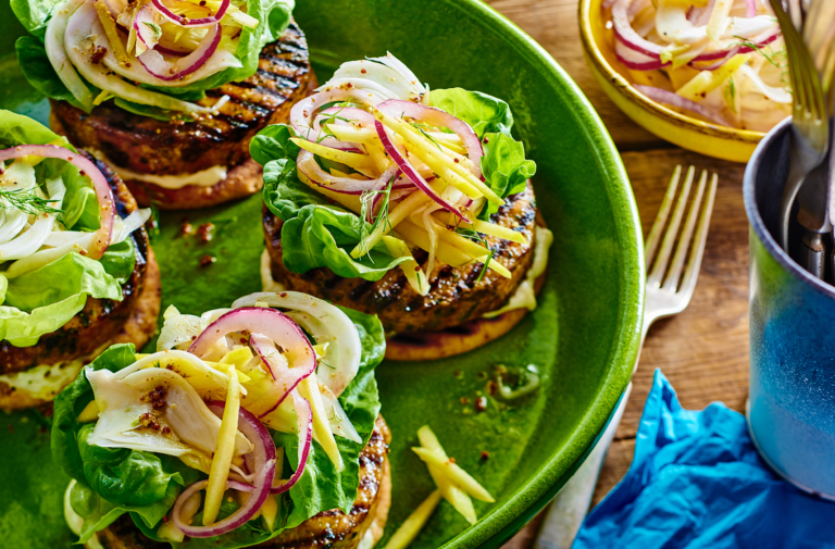 PC Cooking School: Naan Salmon Burger with Shaved Fennel Apple Slaw