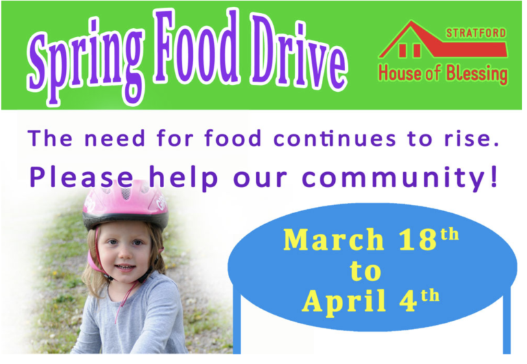 Spring Food Drive at Stratford House of Blessing