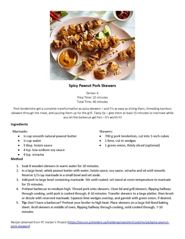 Recipe of The Week: Spicy Peanut Pork Skewers