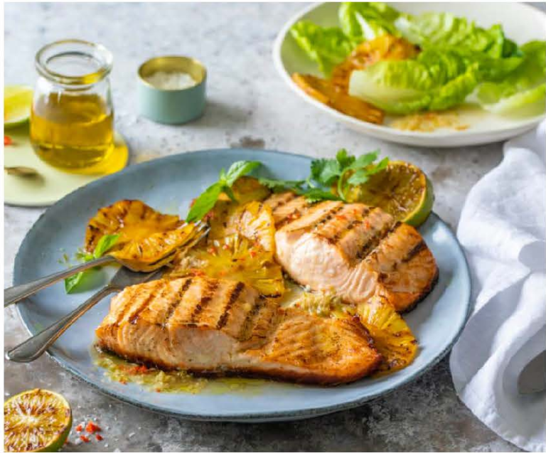 Recipe of The Week: Grilled Salmon with Charred Spicy Pineapple
