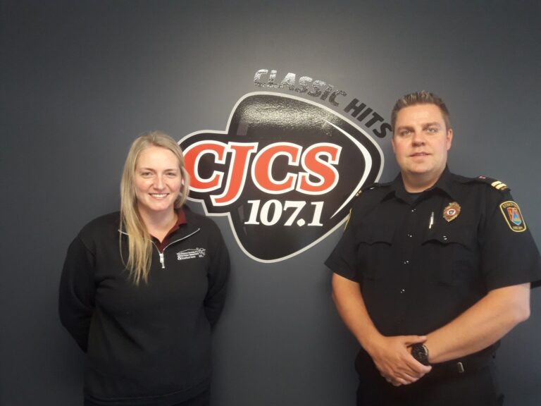 Calla James from Stratford Perth Humane Society & Andrew Rogerson from Stratford Fire Dept.