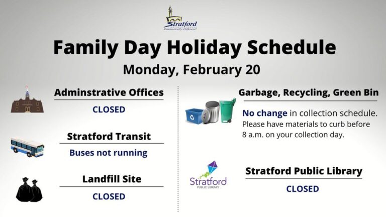Closures to be in place for Family Day holiday