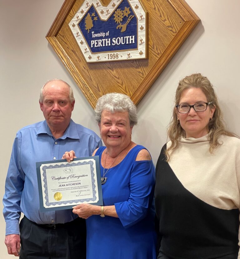 Perth South Council recognizes global humanitarian efforts of Jean Aitcheson