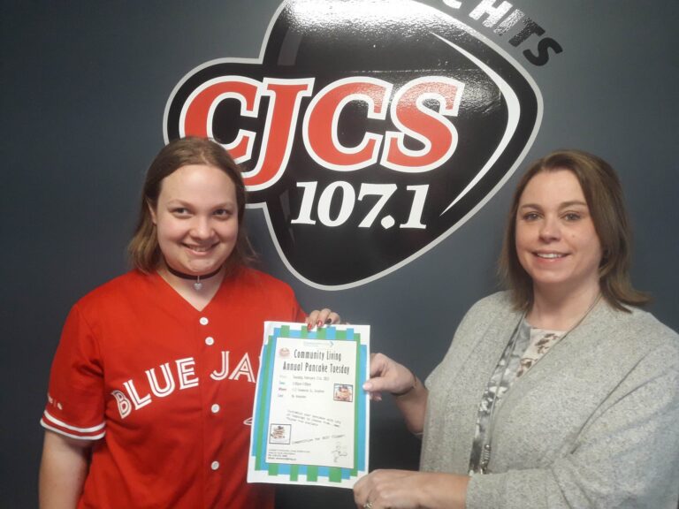 Courtney Moore and Carys Wyn Hughes with Community Living Stratford