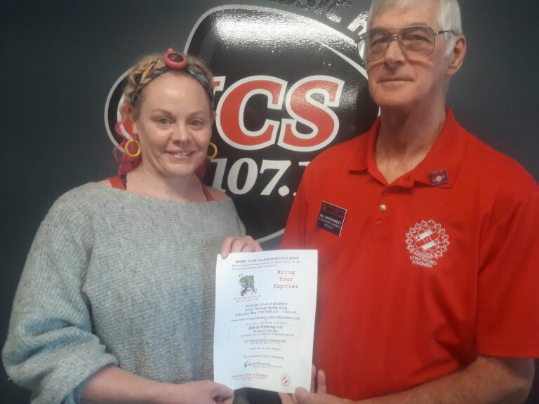 Lisa Stacey with Wellspring Stratford and Hal Montgomery with Kinsmen Club of Stratford