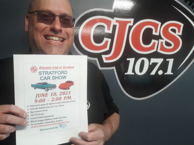 Trevor Exner with Kinsmen Club of Stratford and Black Angus Bakery & Catering