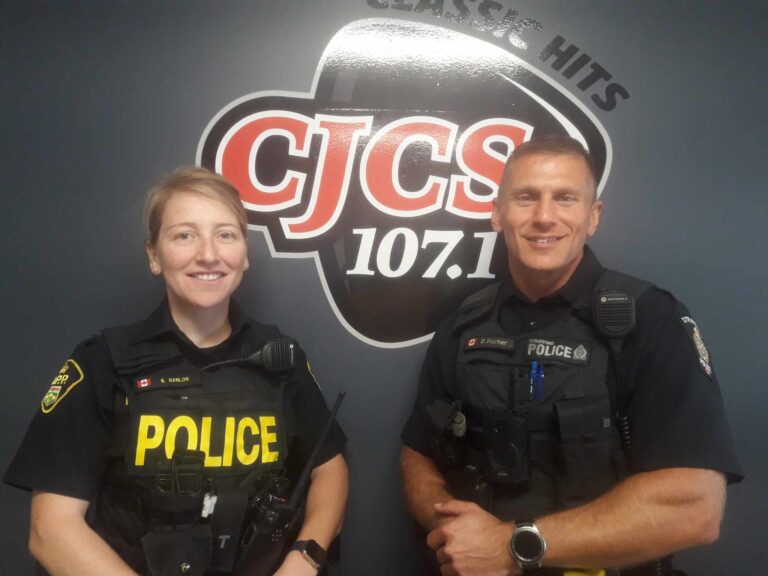 Cst. Darren Fischer (SPS) and Beth Hanlon (OPP) for Cops for Cancer