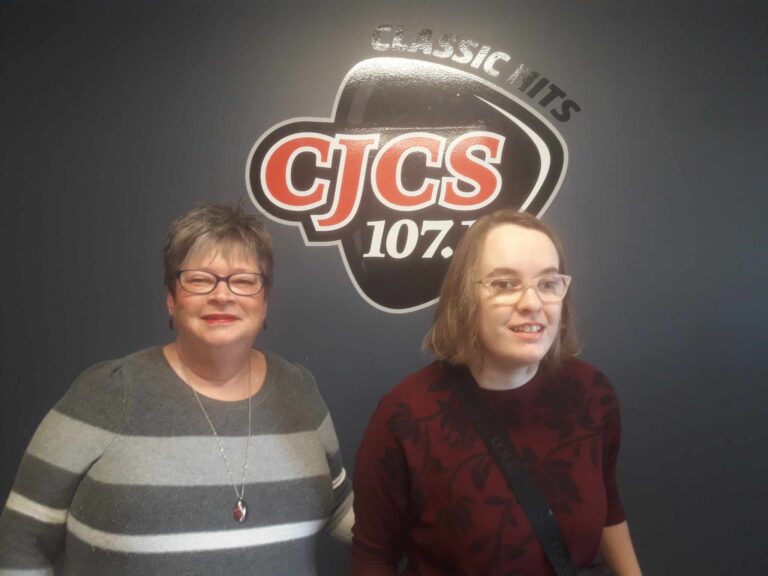 Catherine Hardman, CEO from CMHA Huron Perth and Aleah Graff with Avondale United Church