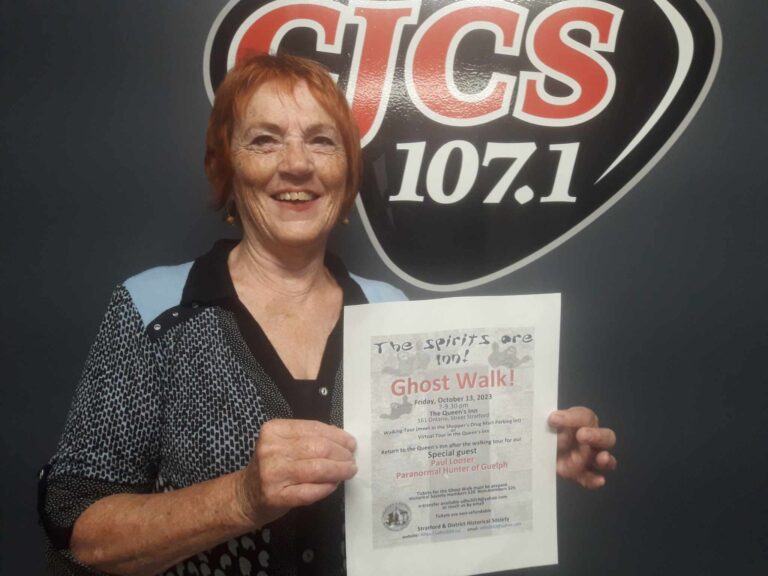 Nancy Musselman with Stratford & District Historical Society and Paul Looser, Paranormal Hunter