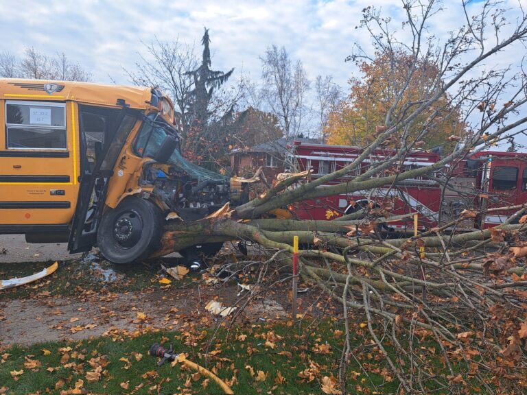 Some students left with minor scratches after school bus crash in Stratford