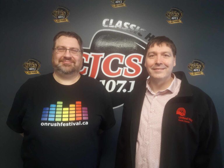 Ryan Erb with United Way Perth Huron and Tim Harrison with OnRush Festival