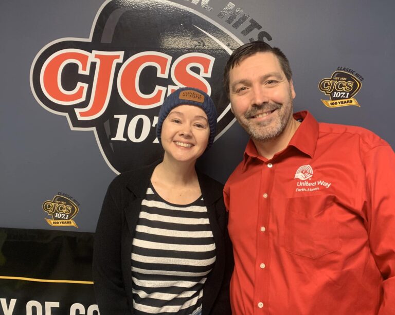 Ryan Erb with United Way Perth-Huron and Cate Trudeau with Shelterlink Youth Services