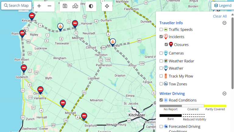 Highway 8 from Sebringville to Goderich closed parts of Thursday afternoon