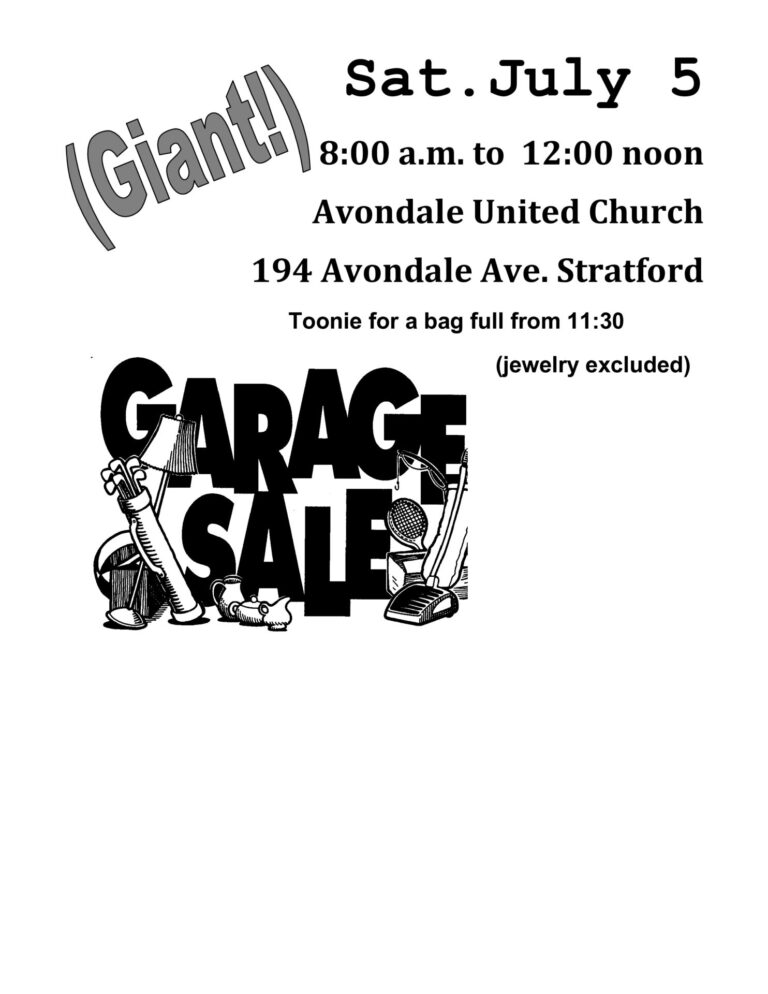 Avondale United Church Garage Sale Avondale United Church Garage Sale