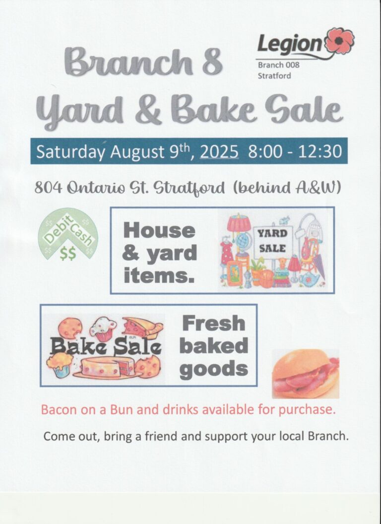 Stratford Legion Yard & Bake Sale Stratford Legion Yard & Bake Sale